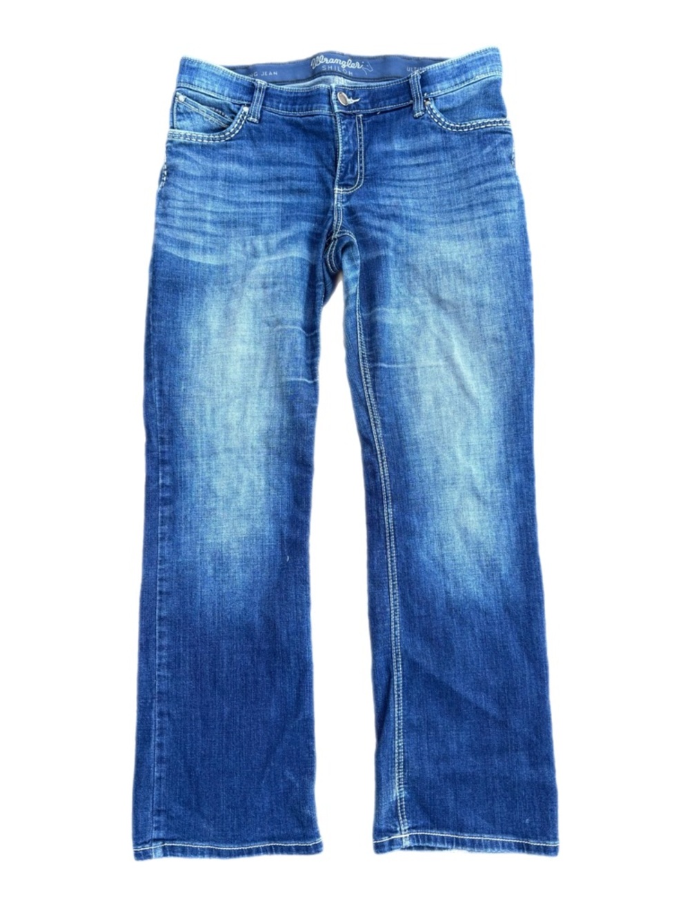 Wrangler | Shiloh Low Rise Blue Denim Bootcut Ultimate Riding Jeans